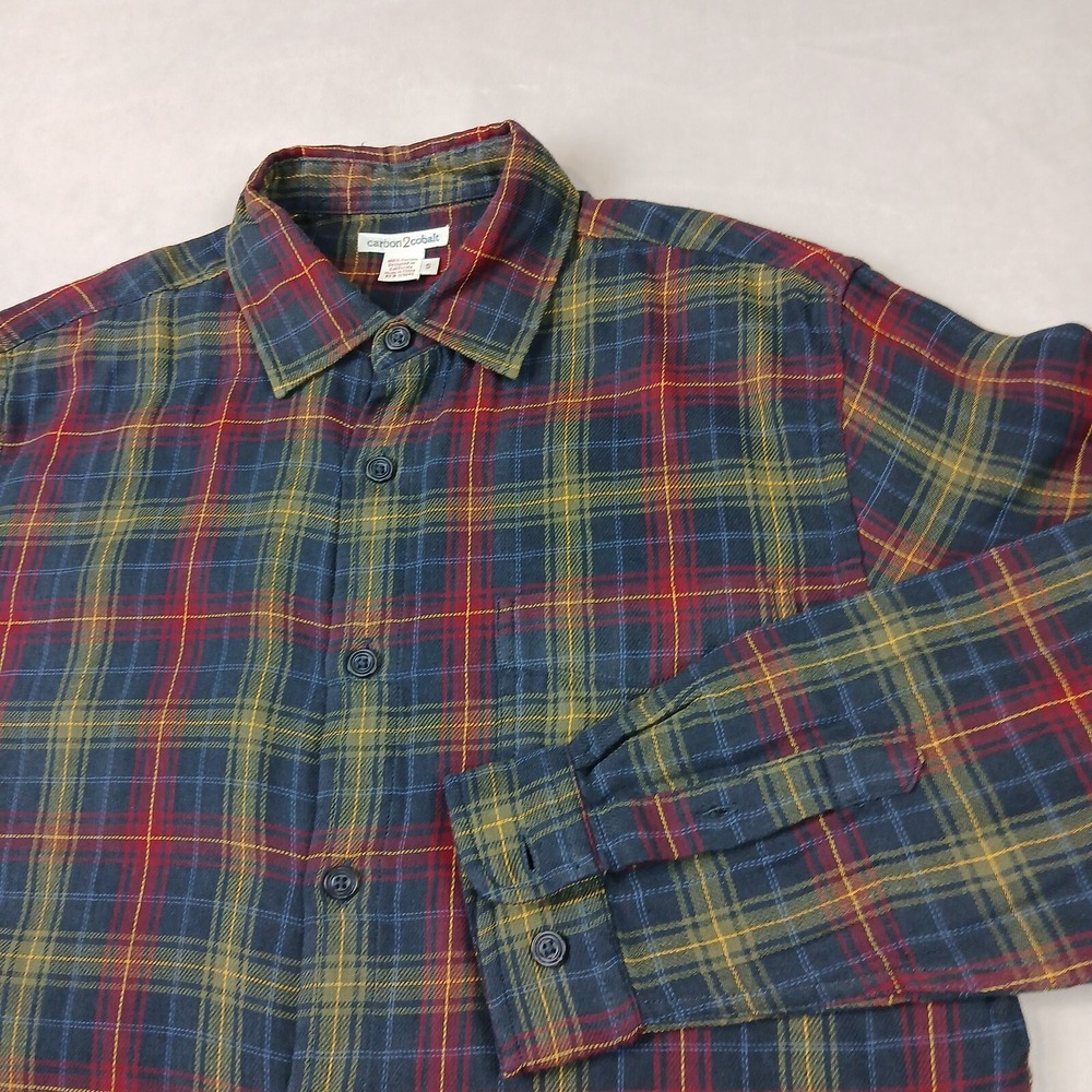 Carbon2Cobalt‎ Small Mens Shirt Flannel Long Sleeve Plaid